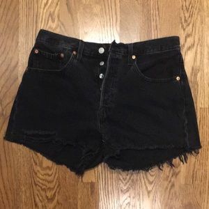 Levi’s 501 black denim shorts
